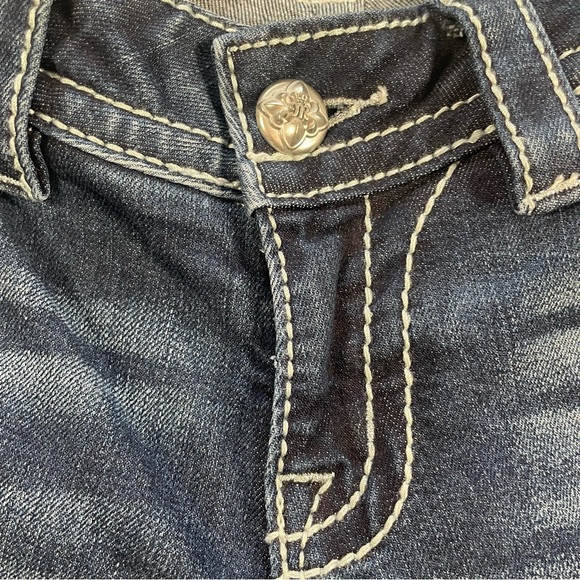 Miss Me Bootcut Jeans JP5534B Embroidered Fleur-de-Lis Wings  Sz 26 - Picture 3 of 14